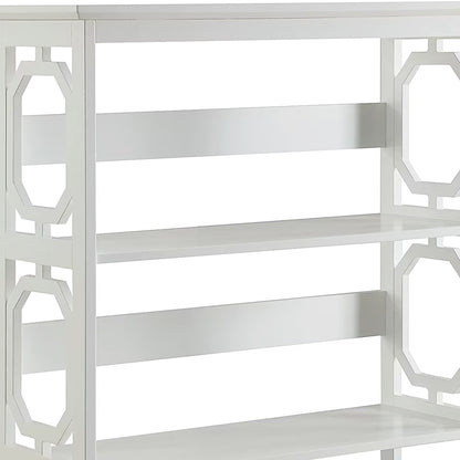 Sarantino Laurel 3-Tier Bookshelf Display Rack in White