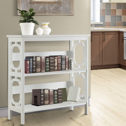 Sarantino Laurel 3-Tier Bookshelf Display Rack in White