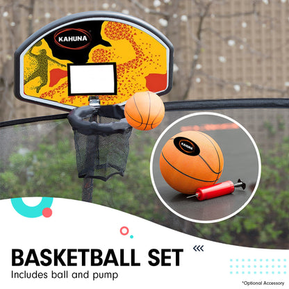 Kahuna Rectangular Trampoline 6x9ft with L.E.D BB Set Rainbow