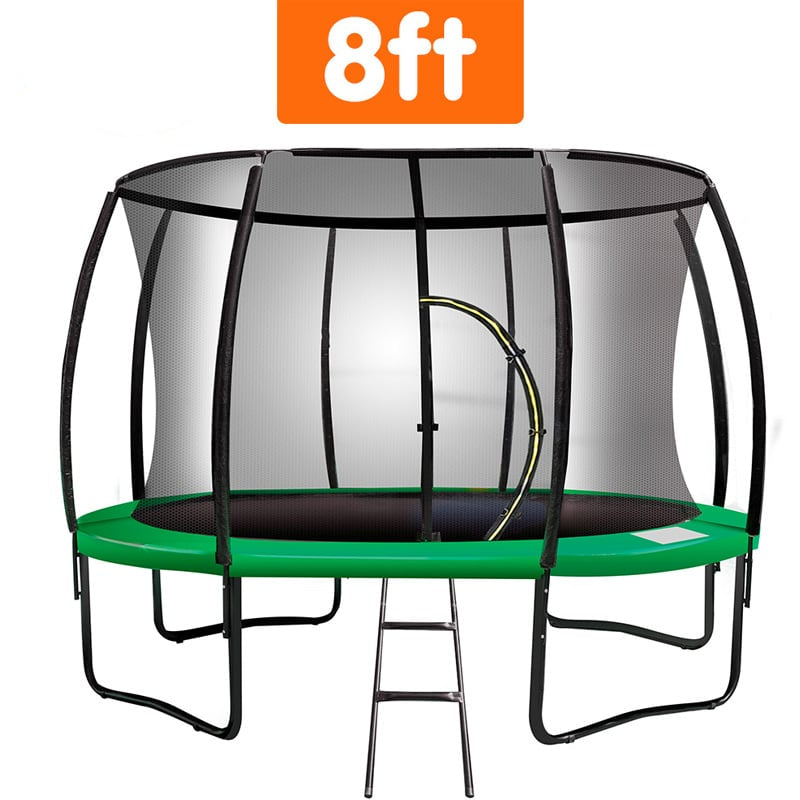 Kahuna 8ft Trampoline Free Ladder Spring Mat Net Safety Pad Cover Round Enclosure Green