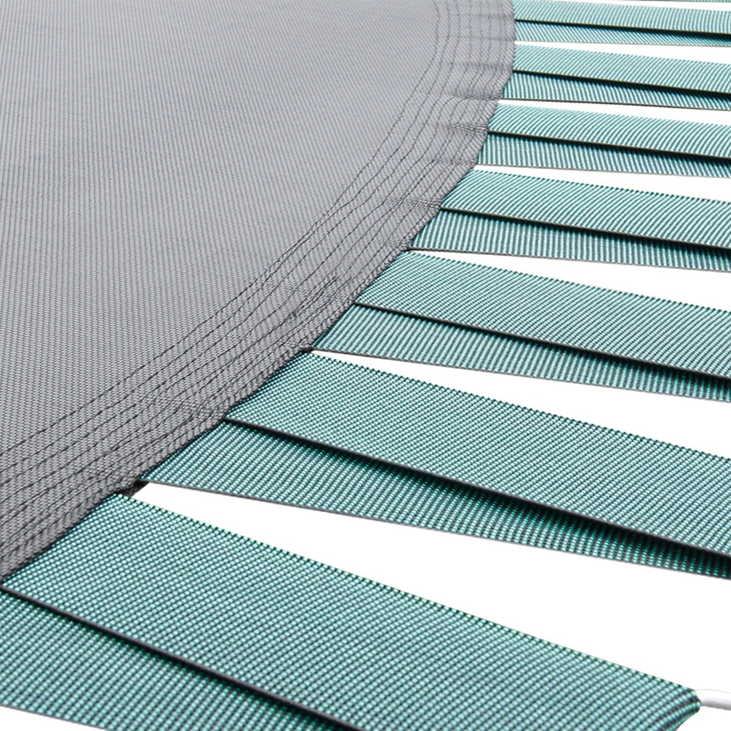 Close-up view of a trampoline replacement mat showing the texture and stitching detail.