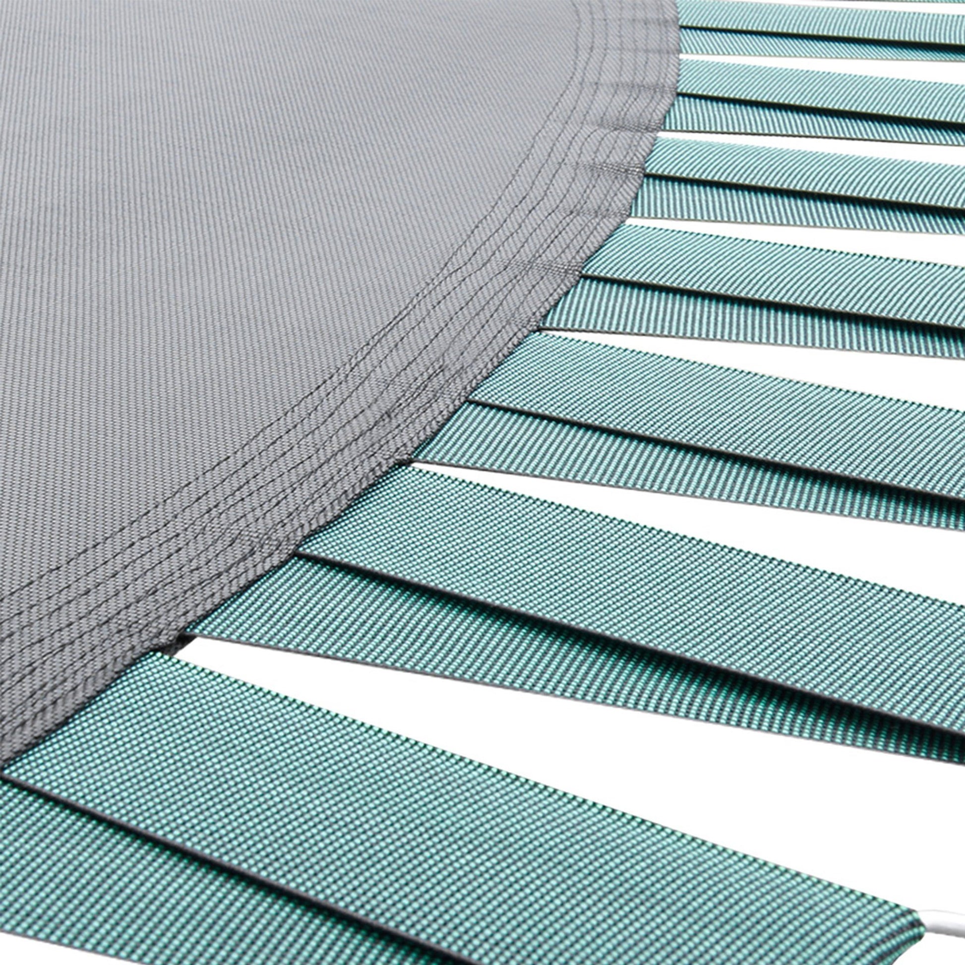 Close-up view of a trampoline replacement mat showing the texture and stitching detail.