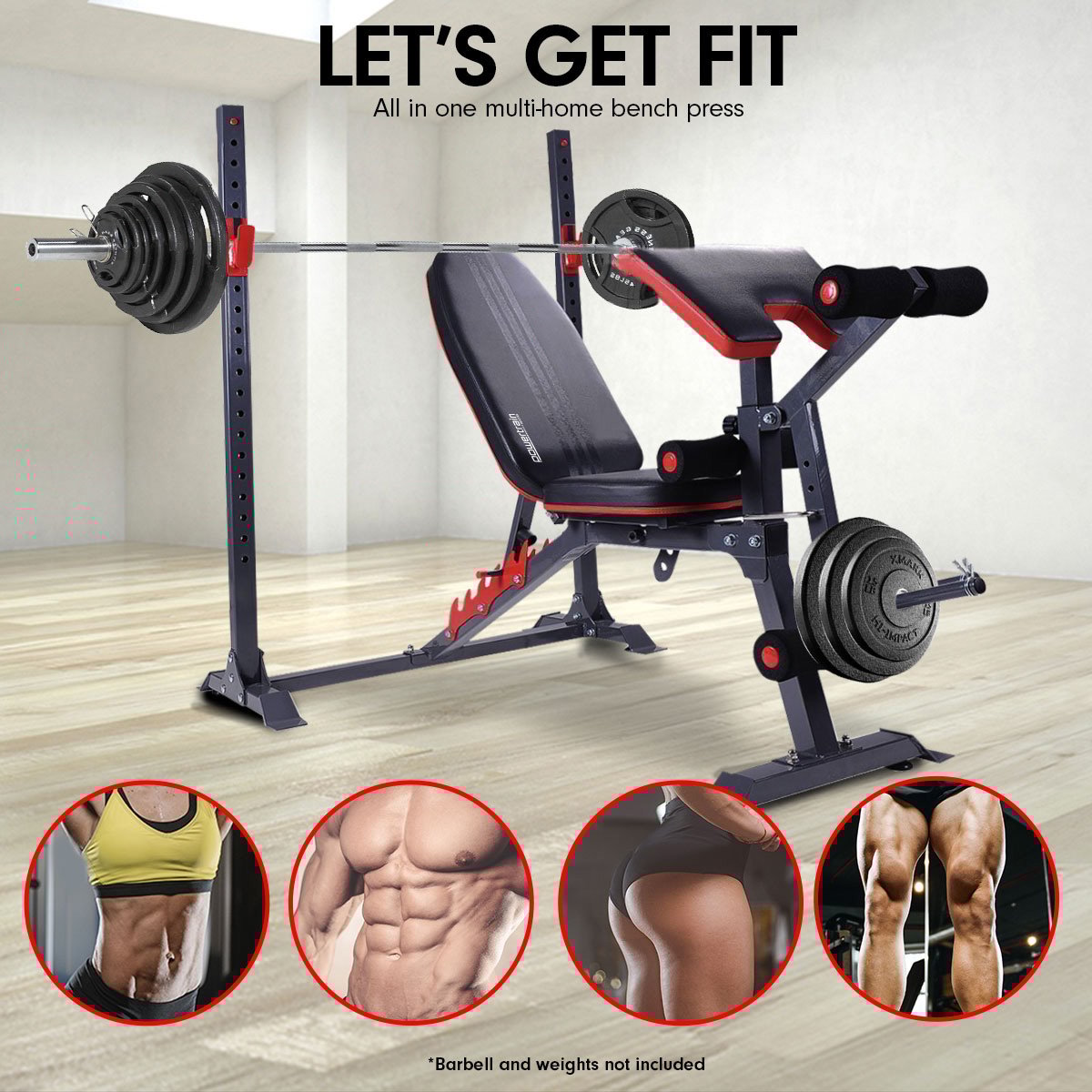Powertrain Adjustable Weight Bench Press Home Gym -150kg