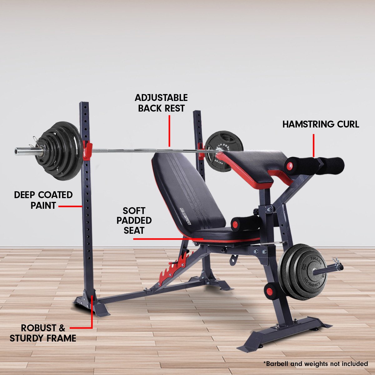 Powertrain Adjustable Weight Bench Press Home Gym -150kg