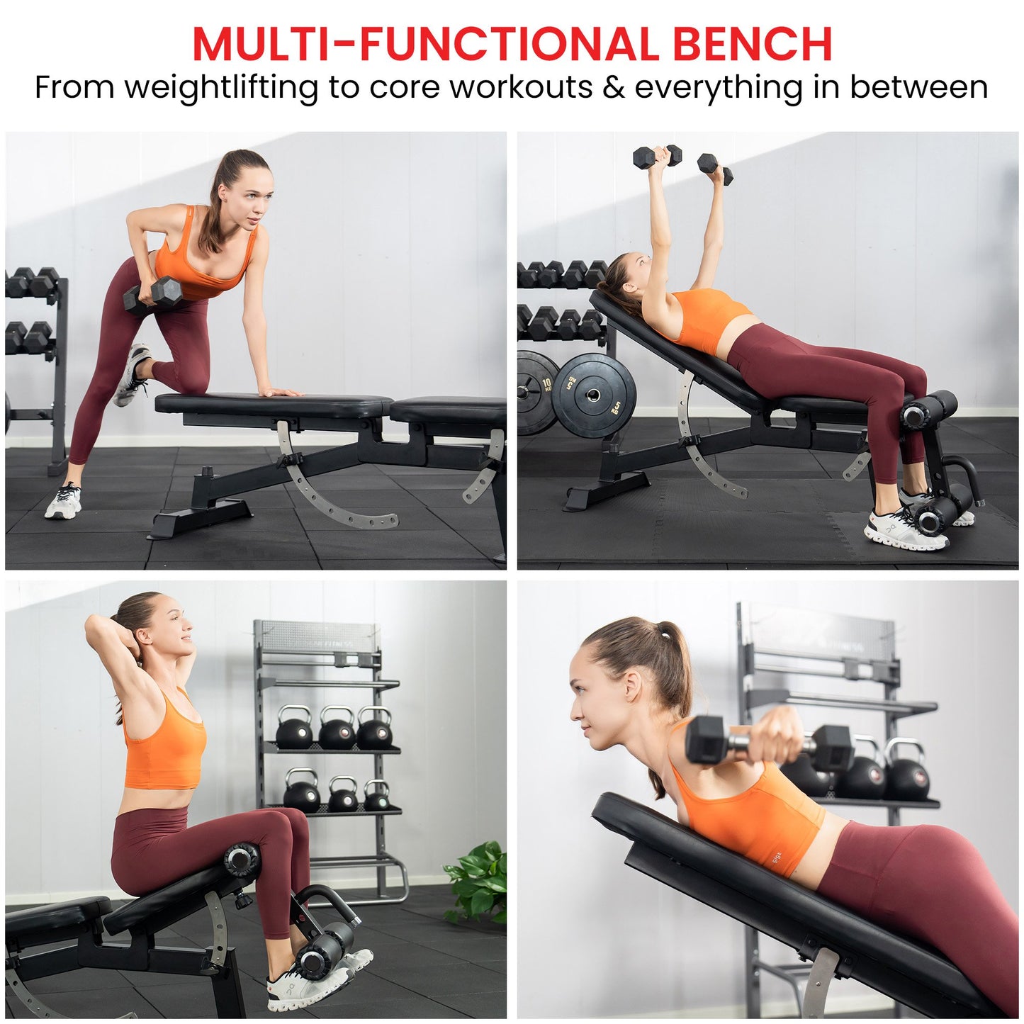 Powertrain Weight Bench with Transport Wheels-267kg