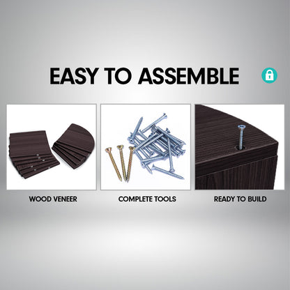 Sarantino 5 Tier Corner Wall Shelf Floating Mounted - Dark Brown