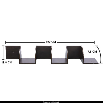 Sarantino 5 Tier Corner Wall Shelf Floating Mounted - Dark Brown