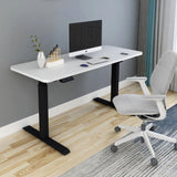 120cm Standing Desk Height Adjustable Sit Black Stand Motorised Dual Motors Frame Birch Top