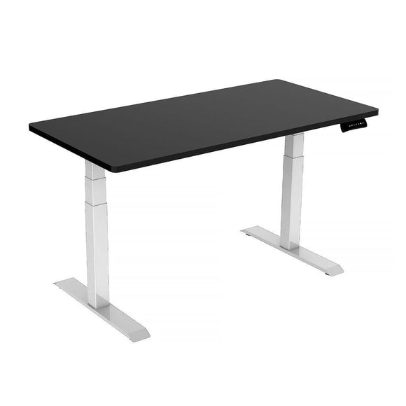 Standing Desk Height Adjustable Sit Stand Motorised Black Dual Motors Frame 140cm Maple Top