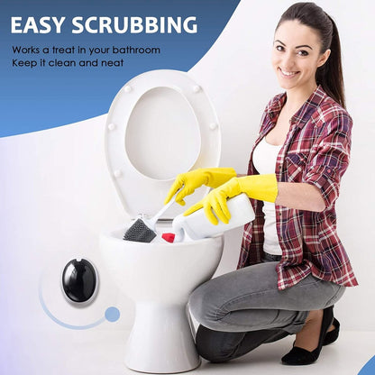 Ecoco Silicone Water Drop Toilet Brush Holder Set Wall - Mounted Cleaning Brush Tool Grey - Factory Direct Shop