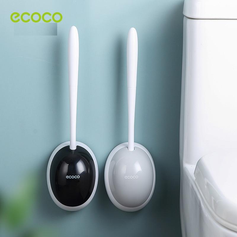 Ecoco Silicone Water Drop Toilet Brush Holder Set Wall - Mounted Cleaning Brush Tool Grey - Factory Direct Shop
