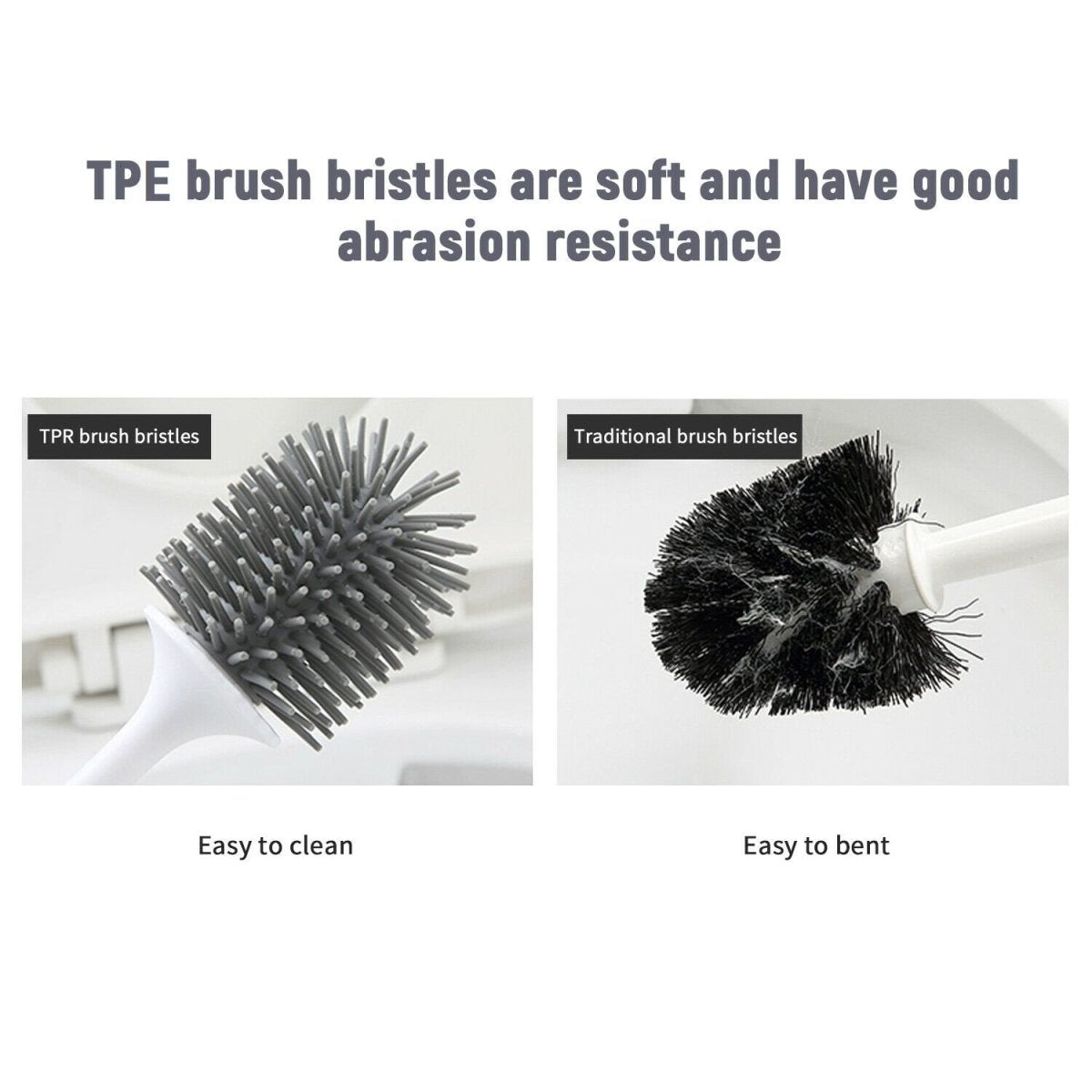 Ecoco Silicone Water Drop Toilet Brush Holder Set Wall - Mounted Cleaning Brush Tool Grey - Factory Direct Shop