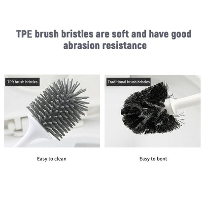 Ecoco Silicone Water Drop Toilet Brush Holder Set Wall - Mounted Cleaning Brush Tool Grey - Factory Direct Shop