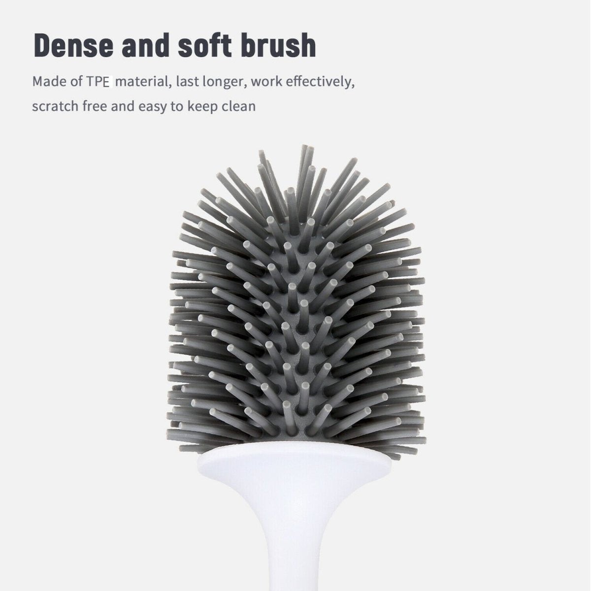Ecoco Silicone Water Drop Toilet Brush Holder Set Wall - Mounted Cleaning Brush Tool Grey - Factory Direct Shop