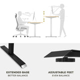 Standing Desk Height Adjustable Sit Stand Motorised Dual Motors Frame Grey Only