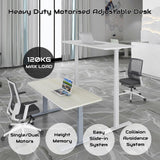 Standing Desk Height Adjustable Sit Stand Motorised Grey Dual Motors Frame Only