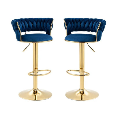 Serenita Bar Stools Blue Velvet x2