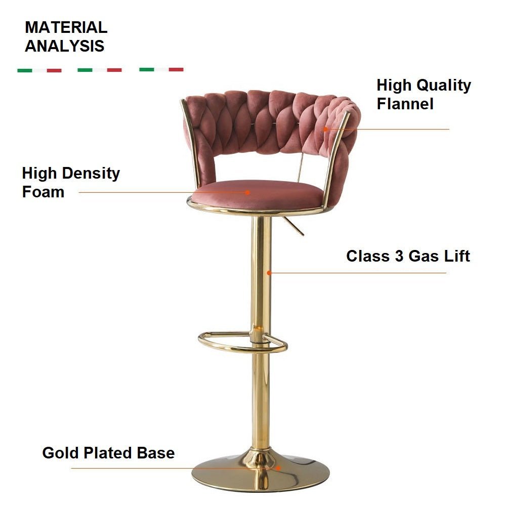 Serenita Bar Stools Blue Velvet x2