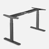 140cm Standing Desk Height Adjustable Sit Stand Motorised Grey Single Motor Frame Black Top