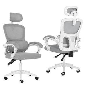 Ergonomic Reclining Office Chair - Lumbar Support, Adjustable Headrest VELTRA - GREY