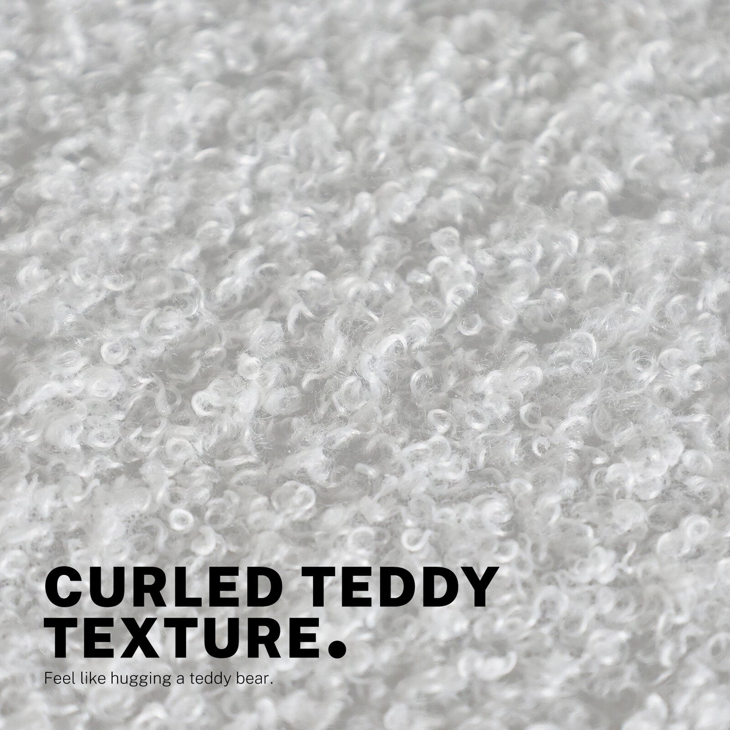 Office Desk Chair - Teddy Boucle Armless Swivel Study Seat OVOID WHITE