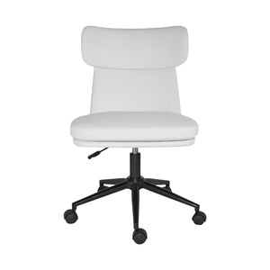 Office Desk Chair - PU Leather Home Office Swivel Chair Computer Seat WHITE