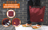 Shopper Bag Tote Bag Foldable Travel Laptop Grocery Nylon KO-SHOULDER WINE