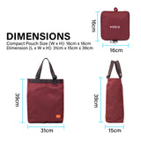Shopper Bag Tote Bag Foldable Travel Laptop Grocery Nylon KO-SHOULDER WINE