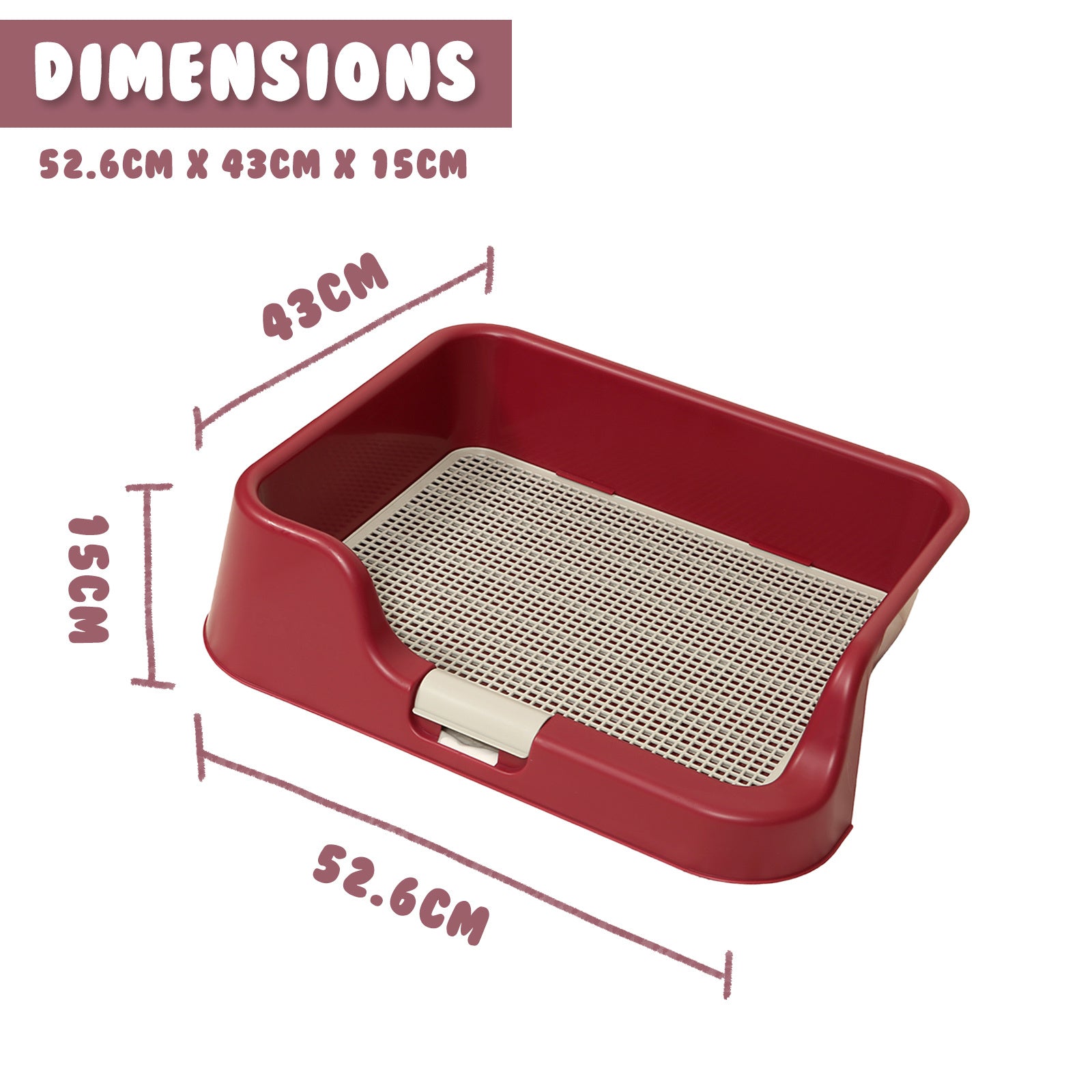 Dog Pet Potty Tray Training Toilet Raised Walls T1 WINE - Factory Direct Shop