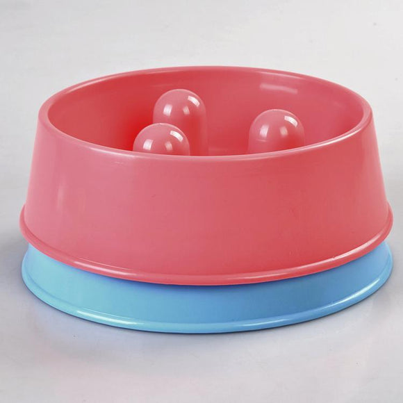 YES4PETS 1 x Medium Pet Anti Gulp Feeder Bowl Dog Cat Puppy slow food Interactive Dish Blue