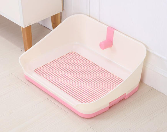 YES4PETS Medium Portable Dog Potty Training Tray Pet Puppy Toilet Trays Loo Pad Mat With Wall Pink