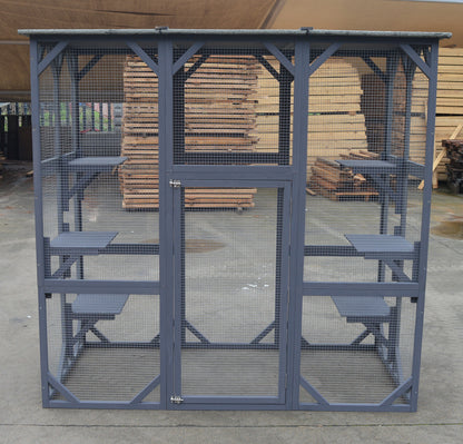 YES4PETS XXL Pet Cat Bird Ferret Shelter Condo with Escape Door Wooden Kitten Cage House