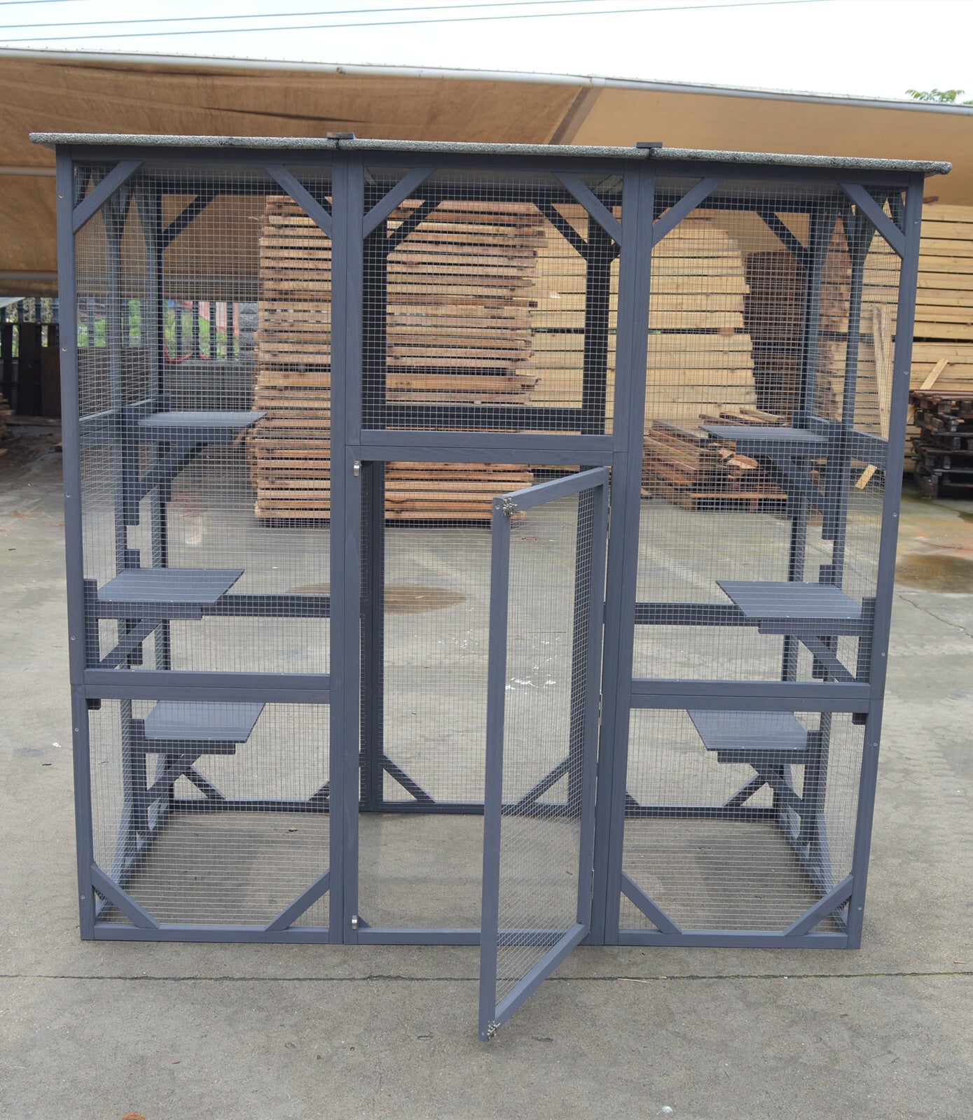 YES4PETS XXL Pet Cat Bird Ferret Shelter Condo with Escape Door Wooden Kitten Cage House