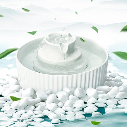 YES4PETS Porcelain Electric Pet Water Fountain Dog Cat Ceramic Water Feeder Bowl Dispenser