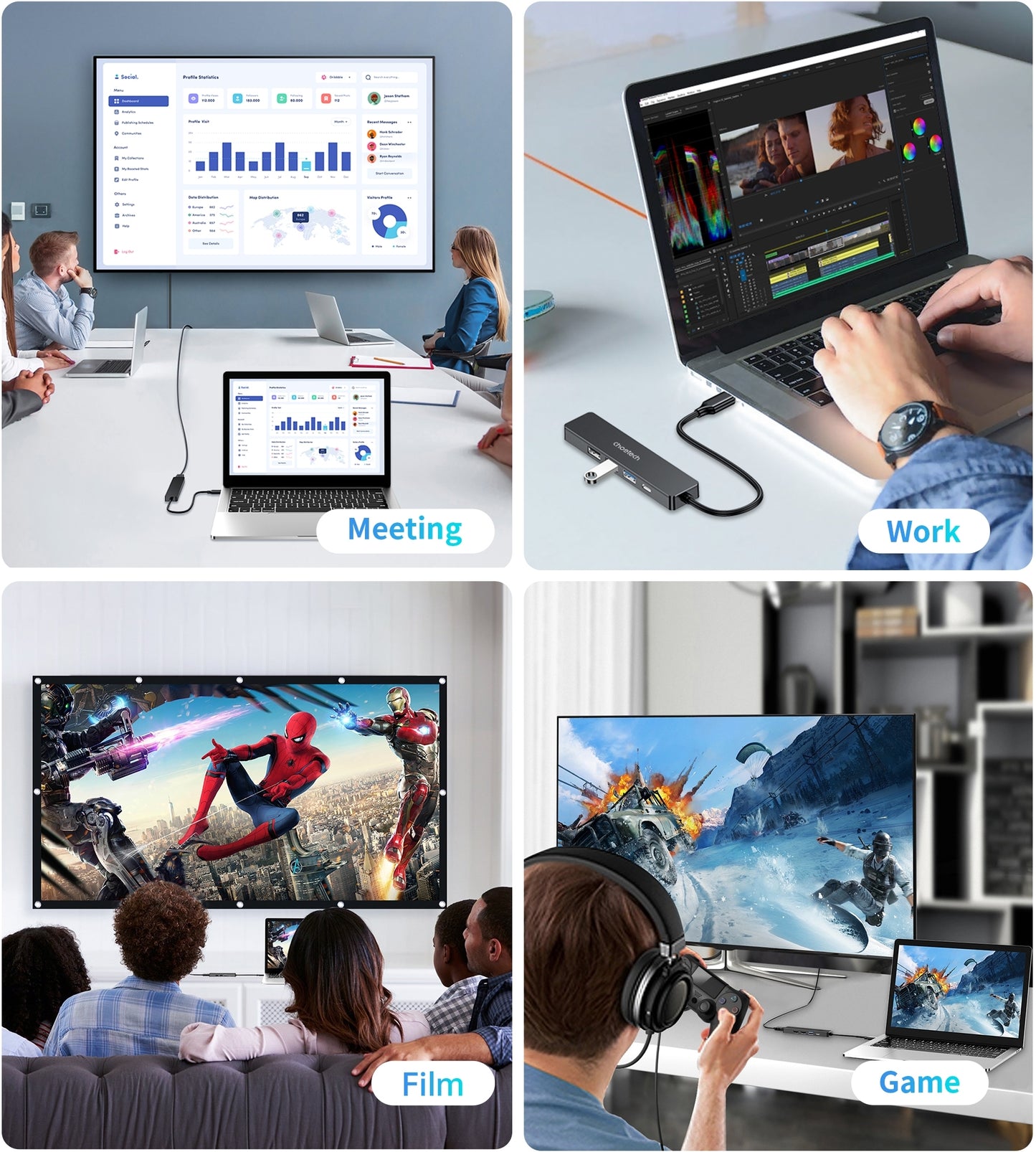 CHOETECH HUB-M80 Hub 5-in-1 Multifunctional Hub