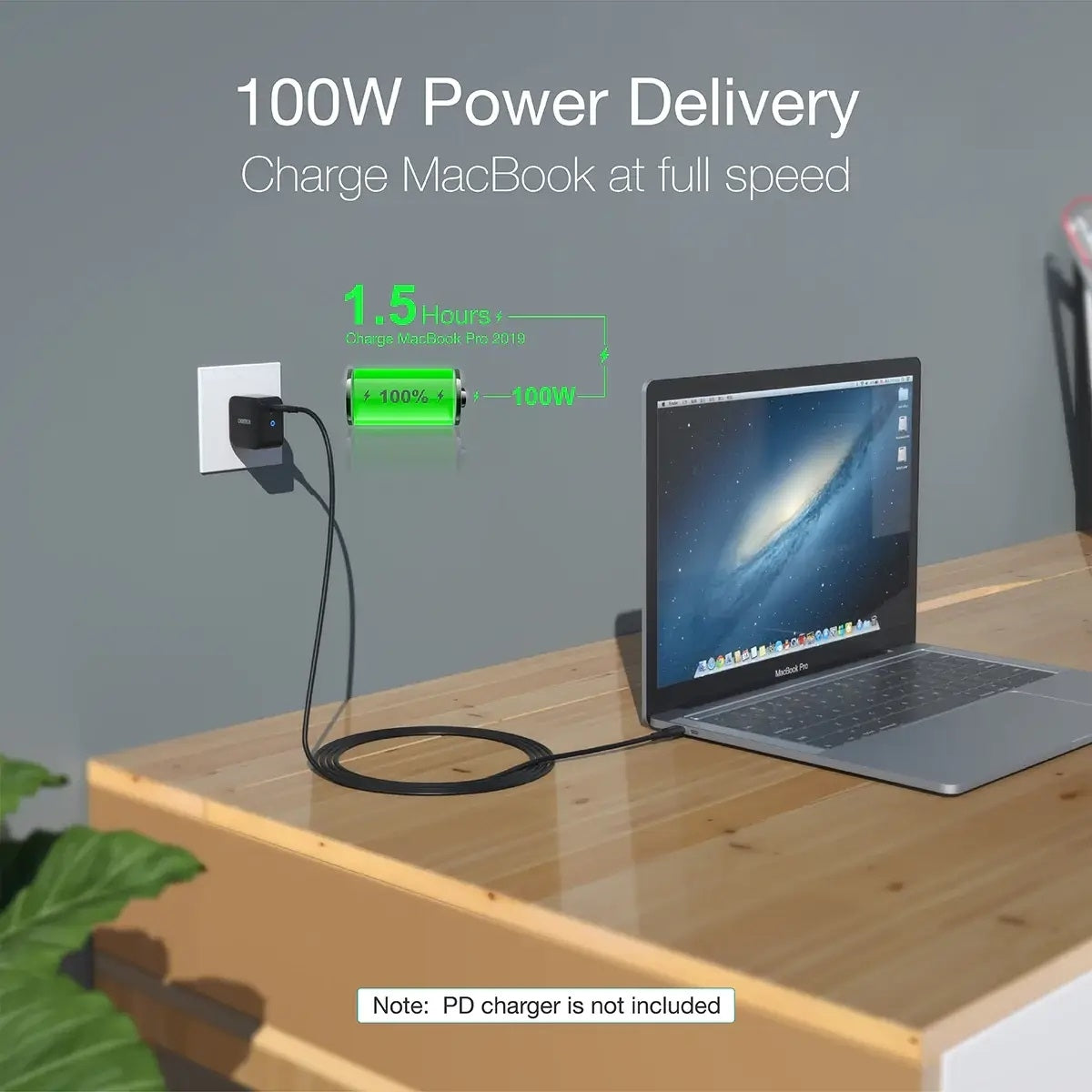 CHOETECH XCC-1027 USB-C M to M PD100W 5 Cable 2M