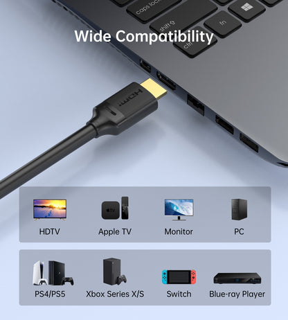 CHOETECH XHH-TP20 8K HDMI 2.1 Cable 8K@60Hz 48Gbps 2M Braided Cable - Black