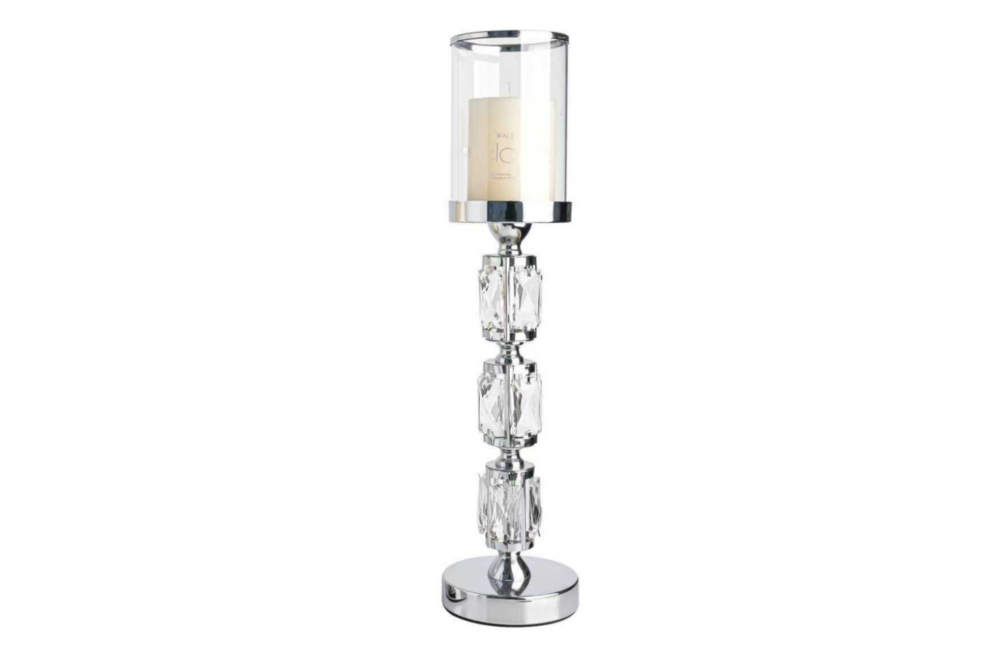 Abode Crystal Candle Holder – Silver - Large - Factory Direct Shop