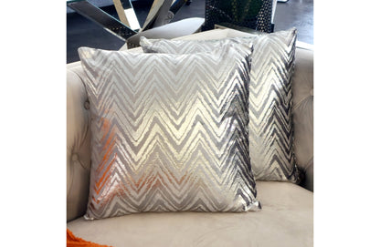 Silver Zig Zag Designer Cushion