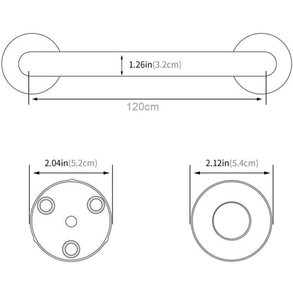 120cm Stainless Steel Handle for Shower Toilet Grab Bar Handle Bathroom Stairway Handrail Elderly Senior Assist