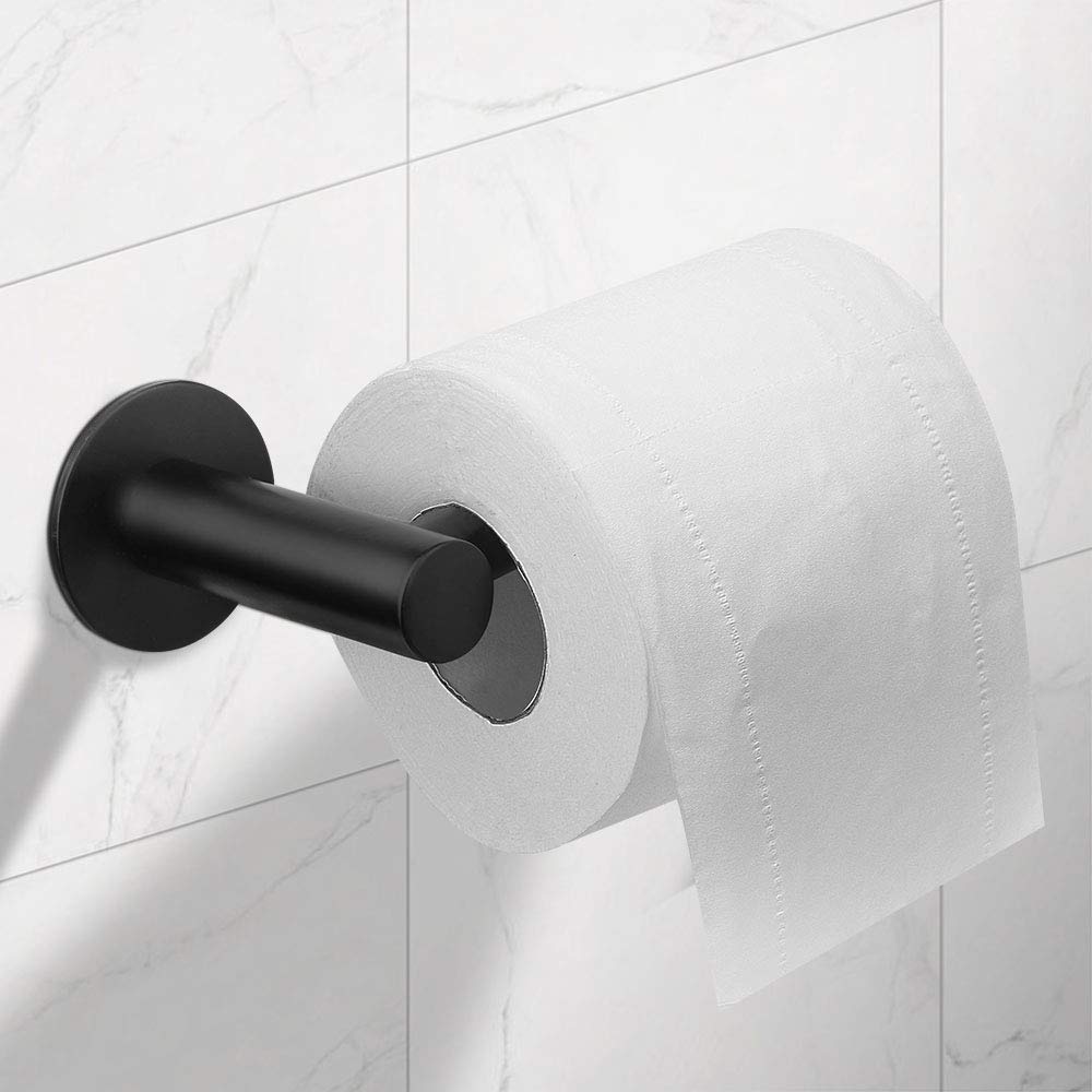 Toilet Paper Holder Self Adhesive Black Bathroom Paper Roll Holder Roll Holder 304 - Factory Direct Shop