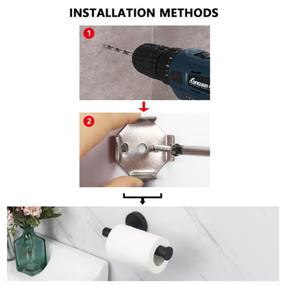 Toilet Paper Holder Black Wall Mount Bathroom Paper Roll Holder Roll Holder 304 - Factory Direct Shop