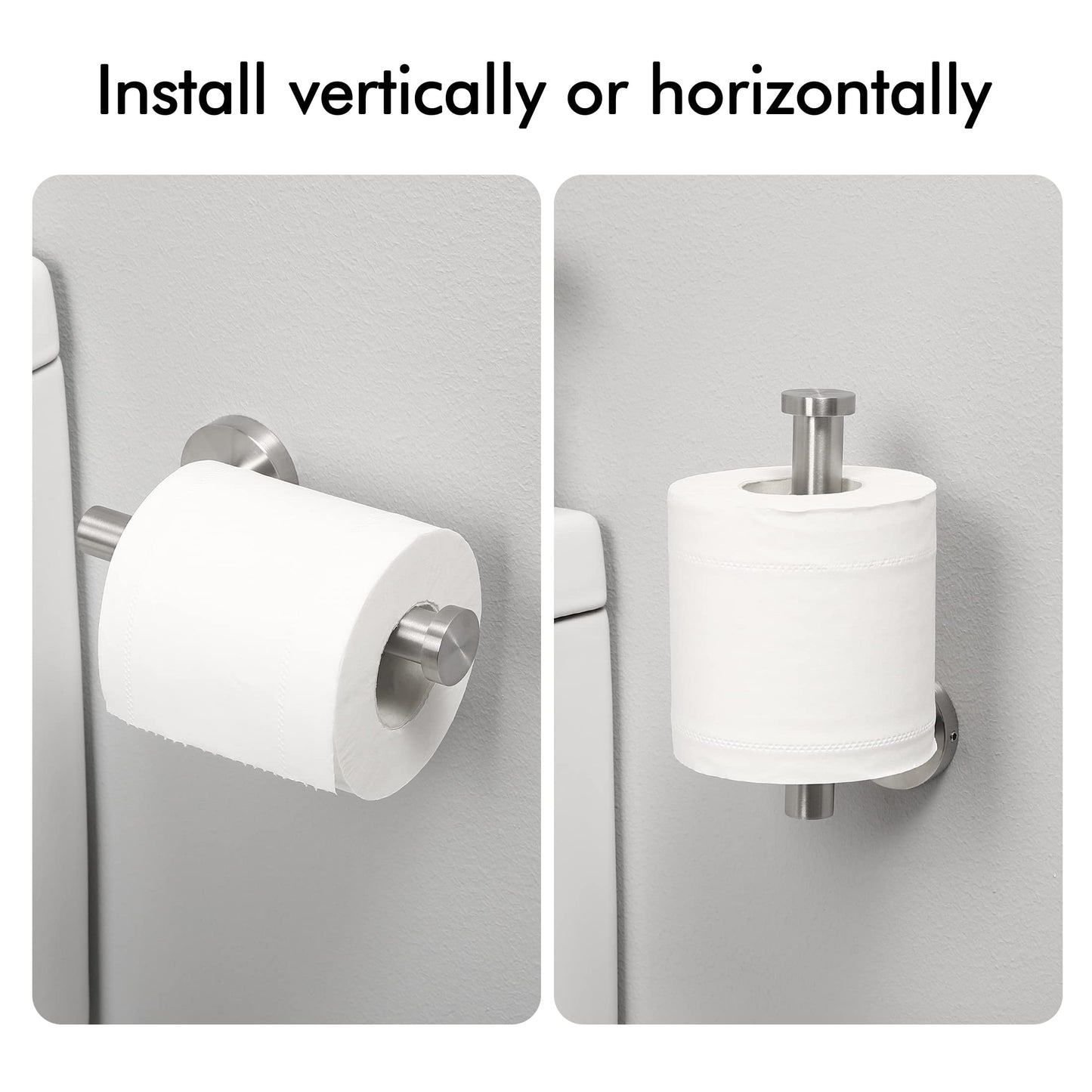 Toilet Paper Holder Bathroom Paper Roll Holder Roll Holder brushed Silver Wall Mount 304 - Factory Direct Shop