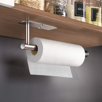 Kitchen Paper Holder Under Cabinet Wall Mount Adhesive Paper Towel Holder Rectangle Silver - Factory Direct Shop