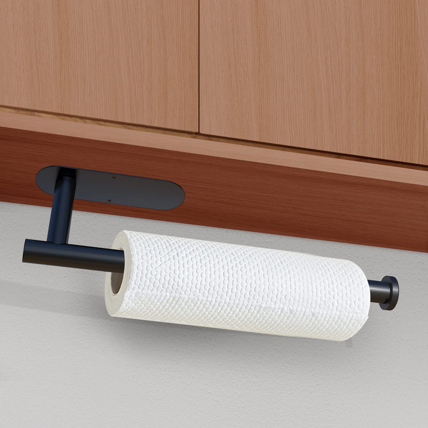 Kitchen Paper Holder Under Cabinet Wall Mount Adhesive Paper Towel Holder Black - Factory Direct Shop