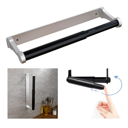 Kitchen Paper Holder Under Cabinet Screw Wall Mount Adhesive Paper Towel Holder Rectangle Silver - Factory Direct Shop