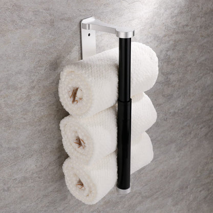 Kitchen Paper Holder Under Cabinet Screw Wall Mount Adhesive Paper Towel Holder Rectangle Silver - Factory Direct Shop