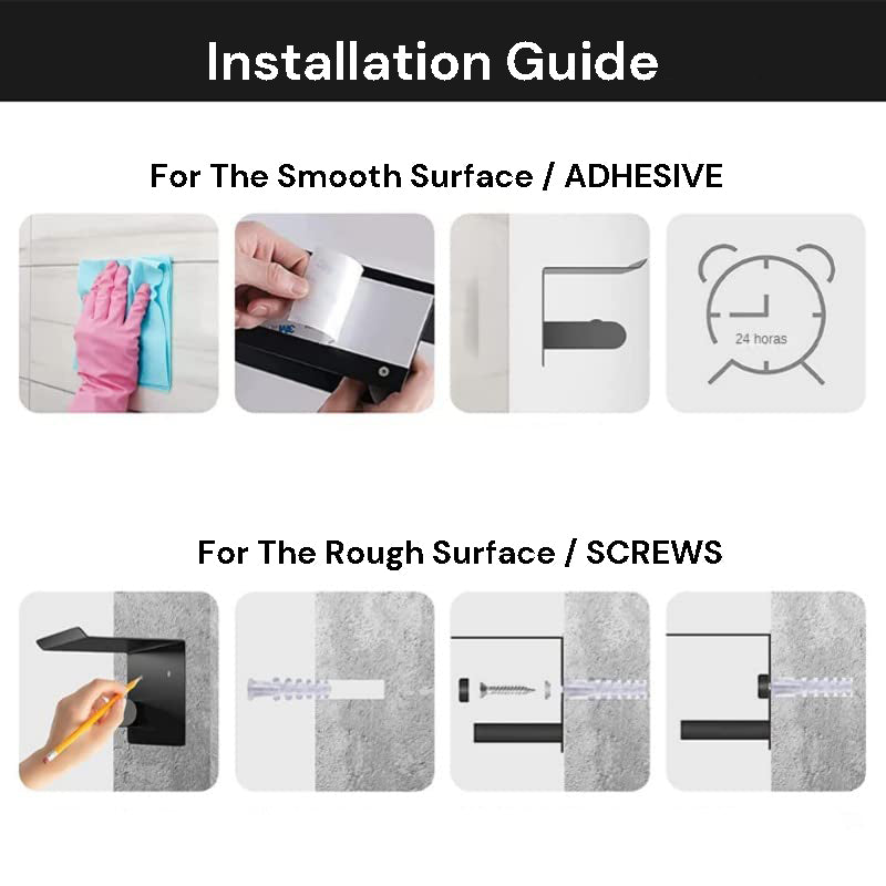 Kitchen Paper Holder Under Cabinet Screw Wall Mount Adhesive Paper Towel Holder Rectangle Silver - Factory Direct Shop