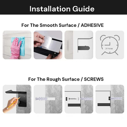 Kitchen Paper Holder Under Cabinet Screw Wall Mount Adhesive Paper Towel Holder Rectangle Silver - Factory Direct Shop