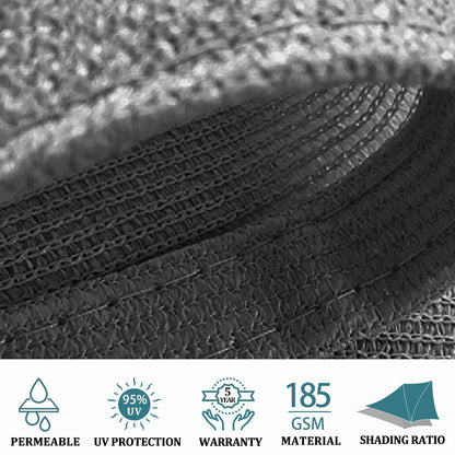 3m x 5m Grey Rectangle UV-Resistant Shade Sail – Patio & Backyard Sun Protection